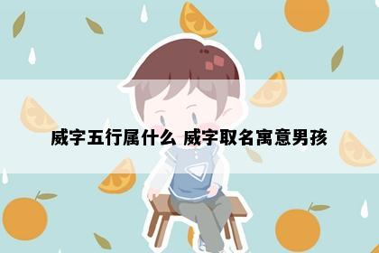 威字五行属什么 威字取名寓意男孩